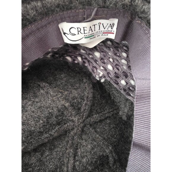 Creativa Womens Grey Wool Cloche Hat With Bow Made In Italy - Picture 3 of 4